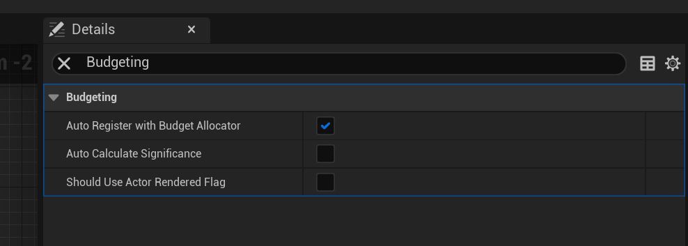 Shows the details panel of the USkeletalMeshComponent