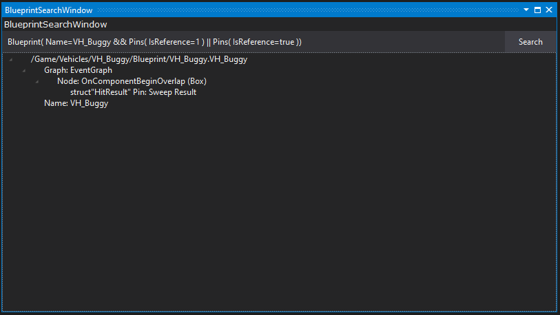 Query results returned for a IsReference Tag using both cases.