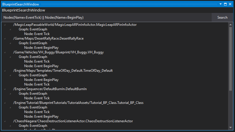 Search results generated by chaining two Subfilters using logical OR.